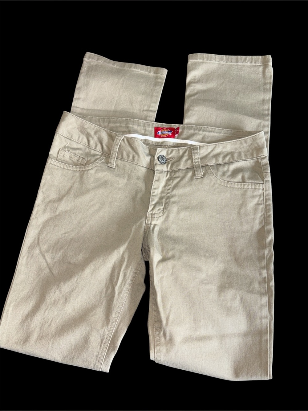 Dickies Women's Khaki Straight-Leg Jeans 7